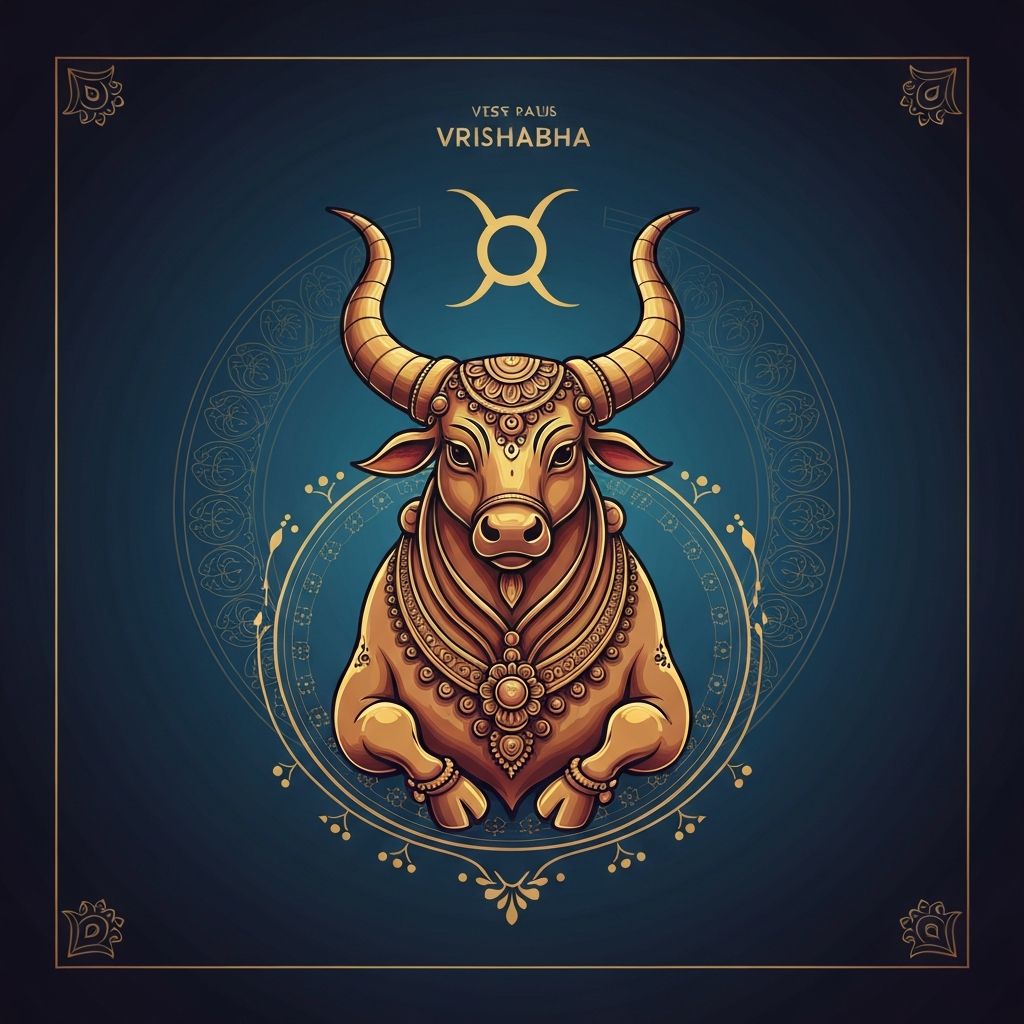 Vrishabha (वृषभ) rashi symbol